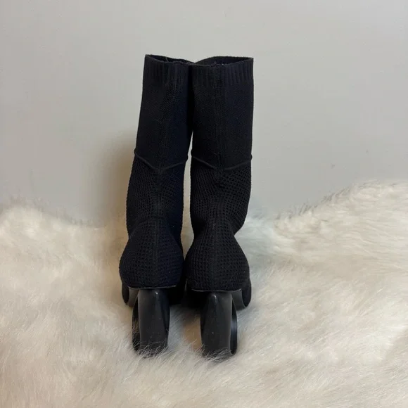 Burberry Kimberly Sock Knit Circle Heel Boots 38.5